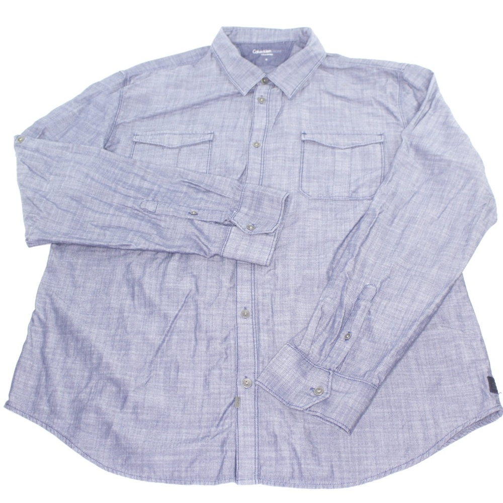 Calvin Klein Jeans Steel Gray Metal Button Shirt